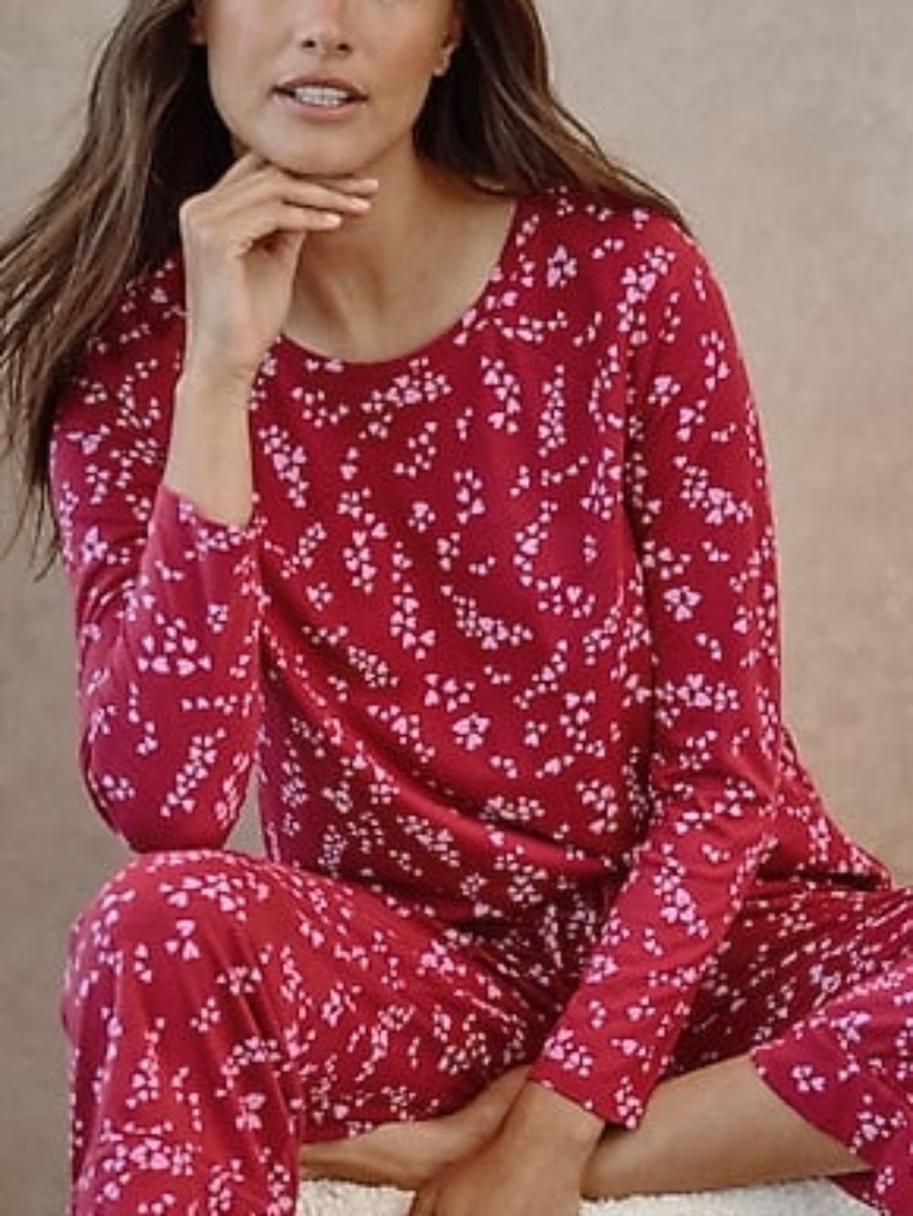 J. Jill | NWT Sleep Ultrasoft Raglan Sleeve Top Heart Red Medium